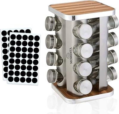 Momental foot spice shelf - Rotative stainless steel spice organizer with 16 pots, large funnel and kitchen brush.. Experience the satisfaction of affordable shopping with DIAYTAR NIGERIA's nationwide 5-8 day delivery.