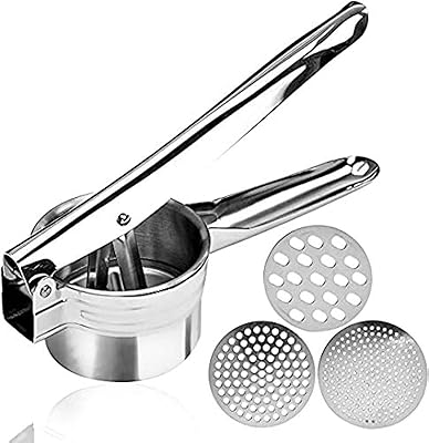 Stainless steel potato gag - Practical potatoes for potatoes, fruits, vegetables, delicious, squash, baby food and more - 3 interchangeable discs for soft food, means and coarse to use - by Castwave.. Shop without boundaries at DIAYTAR NIGERIA, offering affordable products with convenient delivery times.