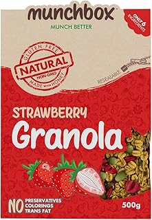 Munch Box Berry Granola, Strawberry, 500 g (1 pack).. Get more, save more — only on DIAYTAR Nigeria.