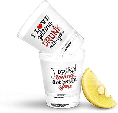 EEK Do Dhai "get drunk with you" Set of 2 printed glass cups.. Shop anytime, receive on time — only with DIAYTAR Nigeria.