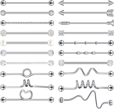 14g surgical steel drilling kit, cartilage propeller drilling earring for men and women, 38 mm industrial bar jewelry.. DIAYTAR NIGERIA makes quality accessible with our affordable prices and dependable delivery service.