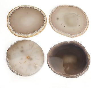 Folkour Life Lot Lot of 4 Natural Agate glass from 8.9 to 10.2 cm for coffee table, unique glass -shaped glass, new birthday gift for a new home.. Transform your shopping experience with DIAYTAR NIGERIA's vast product selection delivered at unbeatable prices.