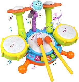 Beauty Light Light Electric Battery Set, Jazz Battery Toy for Early Education with 2 adjustable battery baguettes and microphone, musical toys, appropriate gift for children (design 1).. Shop with purpose at DIAYTAR NIGERIA and receive your purchases at unbeatable prices within the week.
