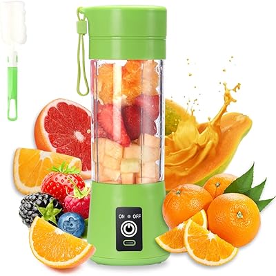 USB portable electrical blender cup, portable mini mixer for shake and smoothie, 380 ml, 6 superb mixture blades, green.. Everything you want, delivered fast — DIAYTAR Nigeria does it better.