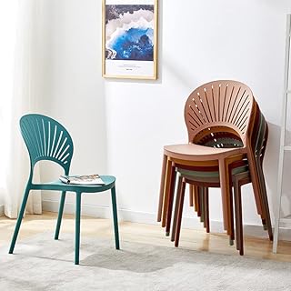 Dining room chairs in maple wood, plastic stacking, modern molded, for kitchen and dining room, interior and exterior (blue).. Experience the ultimate in shopping convenience with DIAYTAR NIGERIA's vast catalog and 5-8 day delivery.