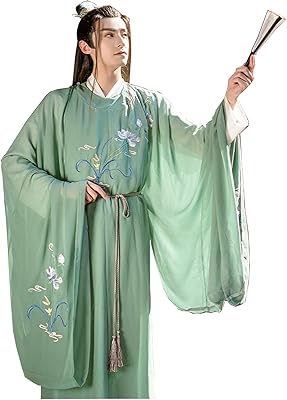 Hanfu Chinese Style Ancien Hanfu Men embroidered dress traditional costume for show on stage Halloween cosplay (color: green, size: medium).. Shop efficiently with DIAYTAR NIGERIA, offering thousands of products at unbeatable prices delivered promptly.