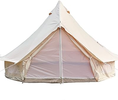 Camping tent yurt large house comfortable outdoor waterproof four seasons in cotton canvas family tent with door and knitted windows.. Explore the biggest product variety online — only at DIAYTAR Nigeria.