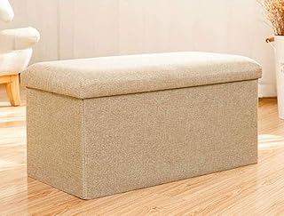 Foldable storage ottoman cube with storage footrest and foldable storage bench with padded square chest cushion 763838 cm, beige, ssz222-bg.. DIAYTAR NIGERIA: Your affordable gateway to thousands of products delivered within a week.