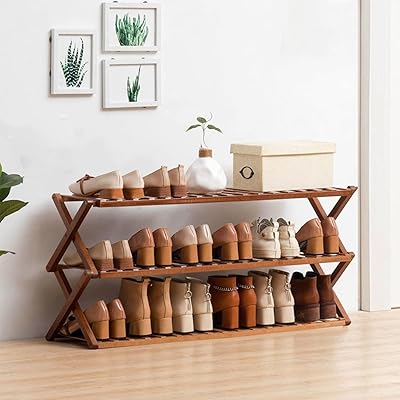 Rudason bamboo shoe shelf, foldable multilayer shoe shelf with free installation, simple and economical shoe cabinet for the house (3 layers).. Shop confidently with DIAYTAR NIGERIA, offering affordable prices and reliable delivery within a week.