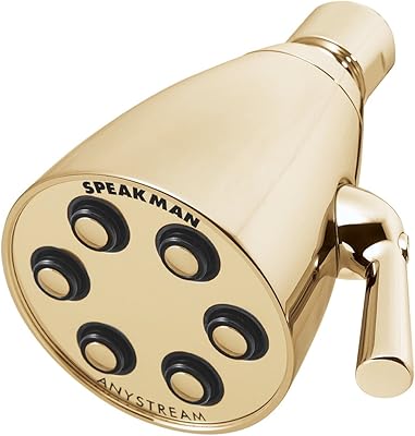 High pressure adjustable shower in brushed brass Speakman S-2252-PB.. DIAYTAR NIGERIA: Nigeria's answer to affordable online shopping with reliable 5-8 day delivery guarantee.