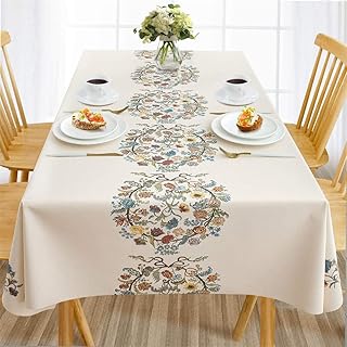 Elecdon waterproof vinyl tablecloth, resistant to oil and splash, clean PVC table cover for interior and exterior summer decorations (embroidered flower, 54 "x 54", square).. Shop the future with DIAYTAR NIGERIA - thousands of products, unbeatable prices, delivery within a week.
