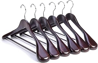 Luxury Natural Smile mahogany wood hangers - 6 pieces - Wooden hangers, hangers for jackets and shirts, shiny finish with extra wide shoulder, 360 degree swivel hooks and non -slip bar with screws.. Experience the ultimate in shopping convenience with DIAYTAR NIGERIA's vast catalog and 5-8 day delivery.