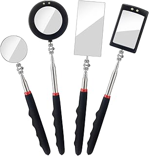 Kabuda telescopic inspection mirror with LED light for vehicle inspection, cars, eyelashes, mouth and small rooms (expandable, rectangular and round) - 4 rooms.. Shop efficiently with DIAYTAR NIGERIA, offering thousands of products at unbeatable prices delivered promptly.