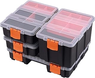 Kozman tool and parts organizers, batch of 4, small compartment toolbox, durable and versatile storage toolbox.. Enjoy stress-free shopping with affordable prices on DIAYTAR Nigeria.