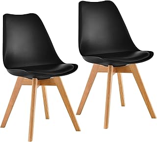 Mahmai dining room chairs, set of 2, side dining room chair molded in solid plastic with natural wood, robust for dining room (lot of 2).. Online shopping made simple and affordable — DIAYTAR Nigeria.