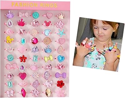 Goodrun 50pcs adjustable princess jewelry rings, baby girls jewelry rings, princess party gifts, jewelry accessories without copying for children, metal.. Experience retail therapy without the financial stress at DIAYTAR NIGERIA's affordable e-commerce platform.