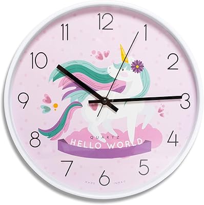 Unicorn Thing - pretty unicorn wall clock for girl bedroom decoration. Silent quartz without tick-tac, works with batteries, easy to read. (12 inches).. Discover why millions choose DIAYTAR for affordable online shopping with delivery in just 5-8 days.