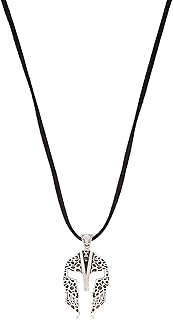 Black leather necklace with spartan helmet for men - EE3275mmt, leather, without precious stones.. DIAYTAR NIGERIA brings the marketplace to every Nigerian home with affordable prices and quick delivery.