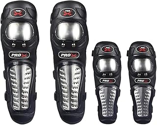 Set of stainless steel chores and kneepers for professional motorcycle, motocross racing equipment, protective, flexible, breathable and adjustable, 4 rooms.. DIAYTAR NIGERIA delivers what you want at prices you'll love, all within 5-8 days nationwide.