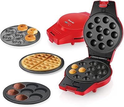 Saachi waffle, donuts and cupcakes 4 in 1 NL-4M-1566-RD.. Experience the ease of digital shopping with DIAYTAR NIGERIA's affordable and diverse marketplace.