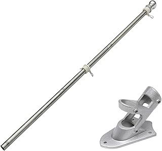 Sandegoo 6 -foot flag mast, Robust stainless steel wall flag for commercial house or outdoor with truck support, house courtyard (6 feet, silver).. Shop with confidence at DIAYTAR NIGERIA, where affordability meets reliability in less than 8 days.
