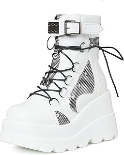 Holographic boots for women, thick lace -up sole, Gothic booted boots stacked.. DIAYTAR NIGERIA: Your partner in affordable online retail with reliable delivery across the nation.