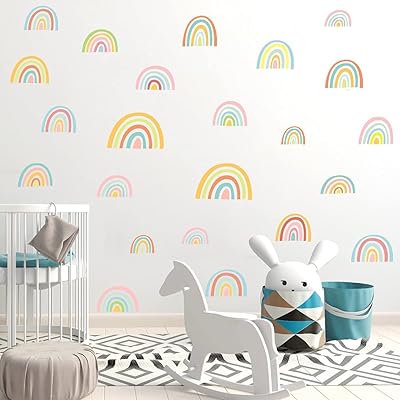 IART Top Sticker Colorful Arc-en-Ciel Colorful Mural, Nice Removable Vinyl Sticker Watercolor for children's bedroom, crèche, classroom, bohemian decoration (52 multicolored stickers).. Looking for great deals without compromising on quality? DIAYTAR Nigeria brings you thousands of top products at affordable rates, delivered straight to your doorstep.
