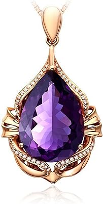Elegant necklace pendant amethyst siren, fashionable fine jewelry, 18 carat pink gold, natural purple crystal for women, mm, gold, cubic zirconia.. Discover endless possibilities with DIAYTAR NIGERIA's extensive product range and affordable shipping.