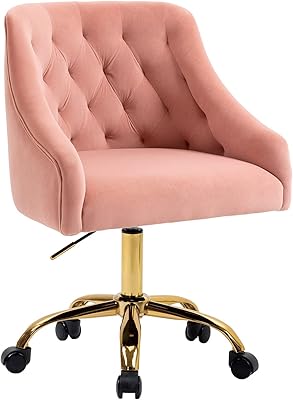 Attica Office Chair at home Modern desktop chair in velvet work chair with medium back adjustable in height (pink).. DIAYTAR NIGERIA brings the marketplace to every Nigerian home with affordable prices and quick delivery.