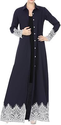 Women's caftan shirt - Long kimono dress with long sleeves adorned on the lace front.. DIAYTAR NIGERIA connects Nigerians with quality products at affordable prices, delivered in 5-8 days nationwide.