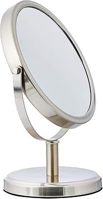 Magnifying makeup mirror double side modern amazonbasics, standard, nickel.. Experience the convenience of boundless shopping with DIAYTAR NIGERIA's vast selection and quick delivery.