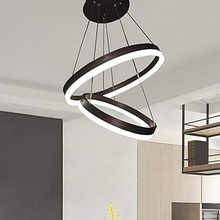 Modern LED suspension Ganed acrylic ceiling chandelier with 2 adjustable rings for living room.. Your ultimate shopping destination, DIAYTAR NIGERIA combines extensive selection with affordable shipping.