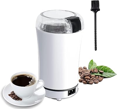 Heaflying Home Electric Coffee Moulin, electric powder crusher, spices, herbs, peanuts, nuts, coffee beans, stainless steel blades (white).. DIAYTAR NIGERIA: Where quality meets accessibility with affordable prices and prompt shipping.