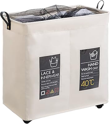 Arnis 90 -liter rotary laundry basket, large clothes basket with foldable casters and transport handles, white cedar.. Your shopping needs fulfilled through DIAYTAR NIGERIA's extensive selection and nationwide delivery.
