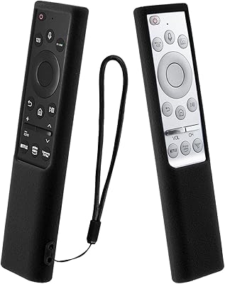 Silicone protection shell for smart voice remote control for Samsung BN59-01311B BN59-01311H BN59-01311F Anti-Shock and Loss with Ring (Black).. Your favorite brands are just a click away on DIAYTAR Nigeria.