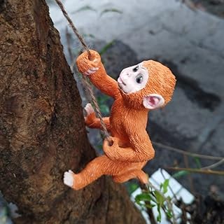 Jarpsy statue of monkey climbing in resin animal sculpture court decoration for outside.. DIAYTAR NIGERIA makes online shopping accessible to all with budget-friendly prices and reliable delivery.