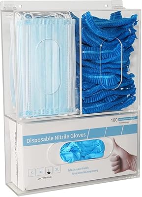 Wall distributor of disposable acrylic gloves, triangular distributor of facial masks and hair tissues with cover.. DIAYTAR NIGERIA connects you with thousands of products at competitive prices, delivered within a week.