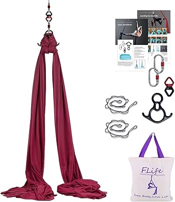 Aerial silk equipment F. 11 -meter life - Average extensible aerial silk kit for acrobatic dance, aerial yoga and 10 -meter aerial trapezius.. Shop confidently with DIAYTAR NIGERIA, offering affordable prices and reliable delivery within a week.