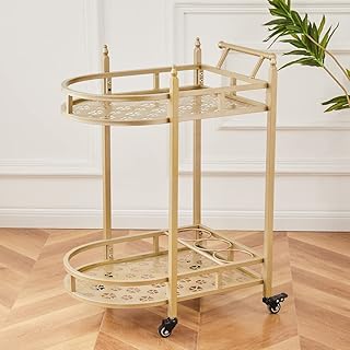 Merica home box service trolley, size 45 x 81.5 x 63 cm, gold color.. DIAYTAR NIGERIA: Empowering Nigerians with access to affordable products delivered within 8 days.