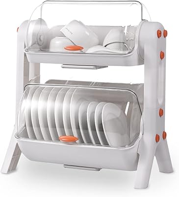 Mécacoz dish drain, large capacity organizer, plastic kitchen support with antibacterial drainer - white (2 layers).. Quality and convenience delivered — shop DIAYTAR Nigeria now.