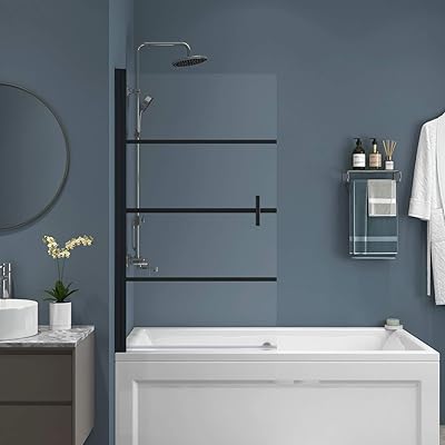 Godeo shower door curtain for 180 degree pivotal bathtub.. Transform your online shopping experience with DIAYTAR NIGERIA's affordable and diverse marketplace.