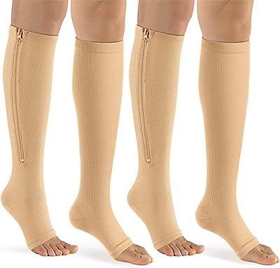 Geegero 2 pairs of compression stockings, open-end compression stockings with zipper, compression tights 15-20 mmhg to improve blood circulation and prevent swelling of the legs.. DIAYTAR NIGERIA connects you with what you need at prices you'll love, delivered within 8 days.