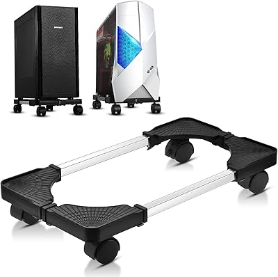 Computer tower support, adjustable mobile processor support with swivel wheels, superior quality computer tower support for floors, carpets, computer games and printer support (black).. Every order, every item — DIAYTAR Nigeria delivers fast and reliably.