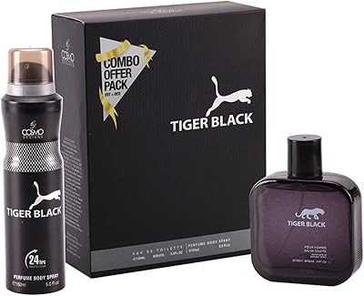 COSMO TIGER Black TIGER BLOCK GIFT - Eau de toilette 100 ml + Perfumed body spray 150 ml - Men's gifts - Men perfume.. DIAYTAR NIGERIA revolutionizes online retail with our vast selection and cost-effective delivery options.