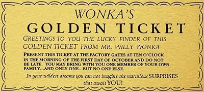 Tin sign NNHG 8x12 inch Willy Wonka Golden Ticket Charlie's Chocolate Factory Metal Panel.. DIAYTAR NIGERIA delivers on our promise of variety, affordability, and prompt nationwide shipping.