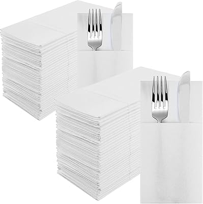 Sherdo disposable table towels with cutlery pocket, towels absorbing linen touches for weddings, dinners and events (100 pieces).. Discover the convenience of DIAYTAR NIGERIA's vast e-commerce platform with delivery in just 5-8 days.