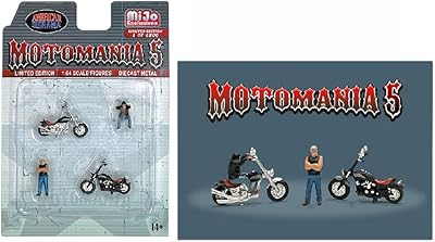 American Diorama Motormania 5 1:64 Set of metal figurines AD-76512MJ (2 figurines + 2 bikes).. DIAYTAR NIGERIA delivers what matters - quality, affordability, and prompt nationwide shipping.
