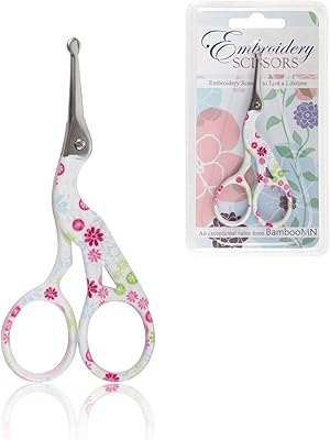 Storkbird circular scissors in stainless steel with safety tip - Size S white - 1 pair.. More than a store — DIAYTAR Nigeria is your shopping partner.