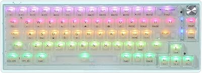 Miclands MC66 Wireless RVB wireless gaming keyboard 2.4 GHz 65 %programmable/Bluetooth/USB-C with double sounding in soundproofing silicone and 4000 mAh battery for Windows/Mac/iOS (White, Gateron Pro Yellow).. Transform your shopping experience with DIAYTAR NIGERIA's vast product selection delivered at unbeatable prices.