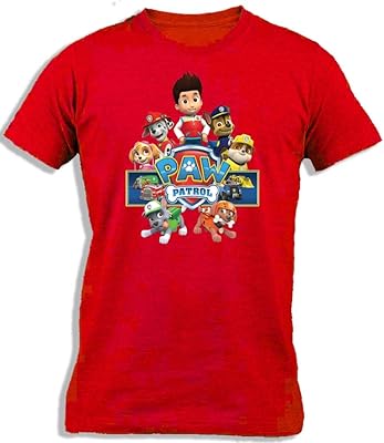 Cotton t-shirt for children with the Paw Patrol logo and the characters of Icaprontm | cartoons from the children's television series | Paw Patrol characters with the logo.. Experience the joy of discovery with DIAYTAR NIGERIA's vast catalog and nationwide affordable delivery.